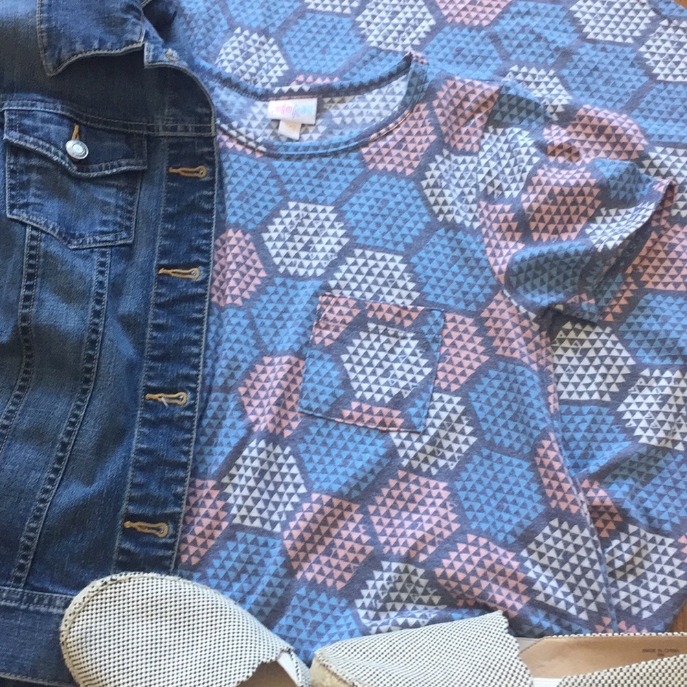 LULAROE Carly Short Sleeve Hi-Lo T-Shirt Dress XXS 2 4 6 Gray Blue 3/$20 SALE!